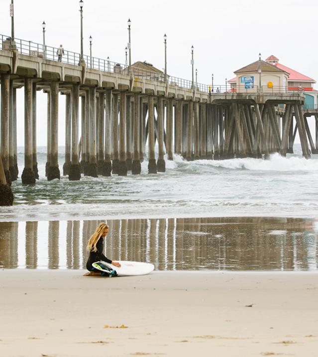 Surfing in Huntington Beach