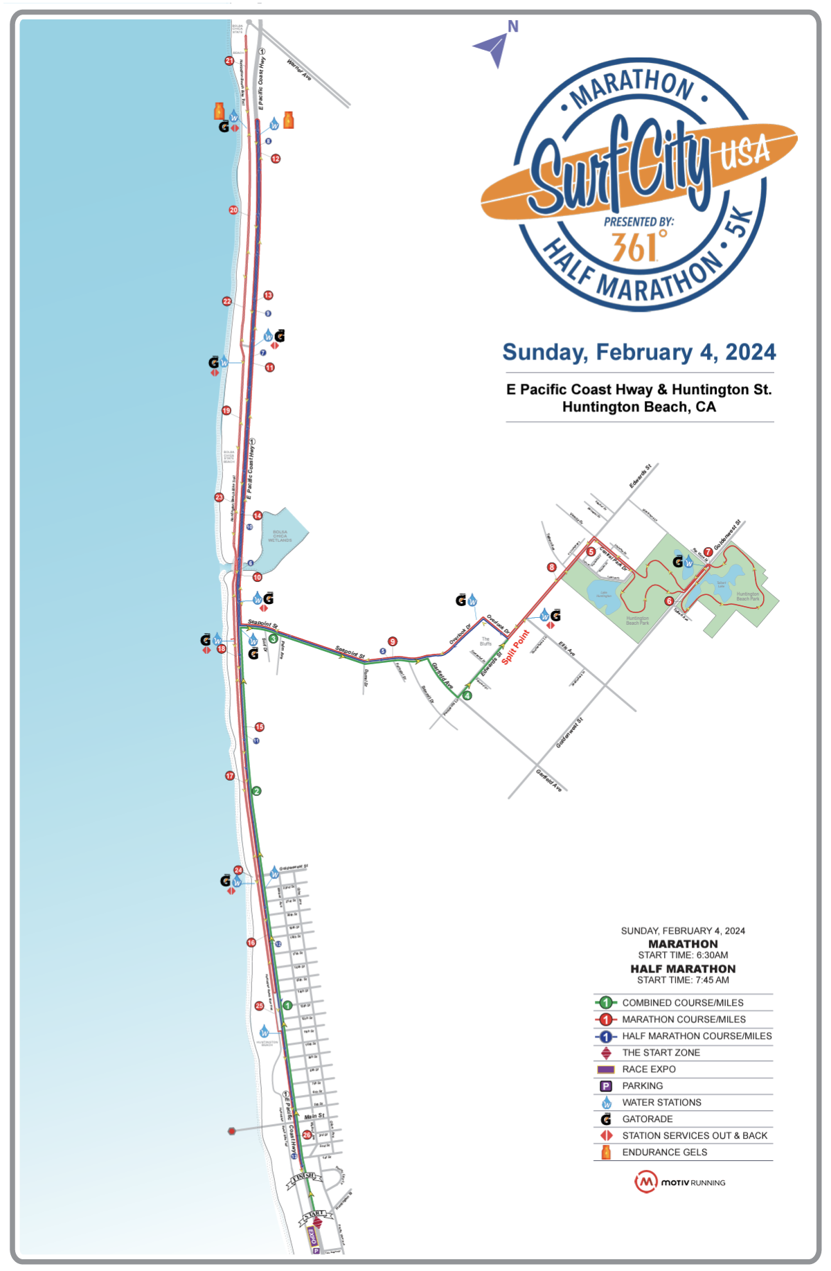 Surf City Marathon Course Map